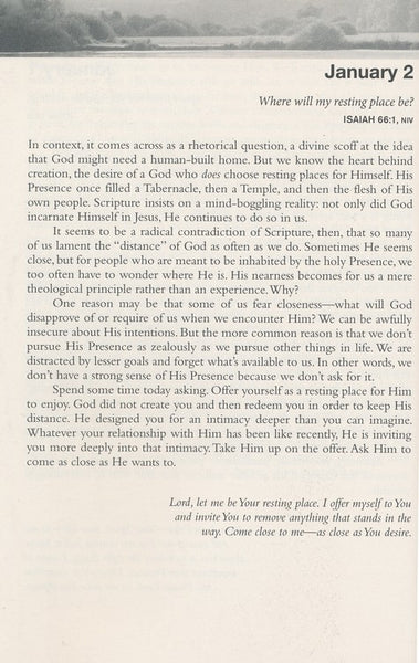 The One Year Experiencing God's Presence Devotional: 365 Daily Encounters to Bring You Closer to Him by Chris Tiegreen (Softcover Edition)