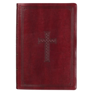 KJV Super Giant Print Bible-Burgundy Faux Leather Indexed