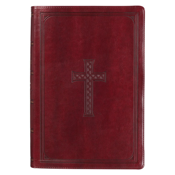 KJV Super Giant Print Bible-Burgundy Faux Leather Indexed