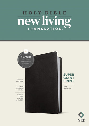 NLT Super Giant Print Bible Filament Enabled Edition-Black LeatherLike