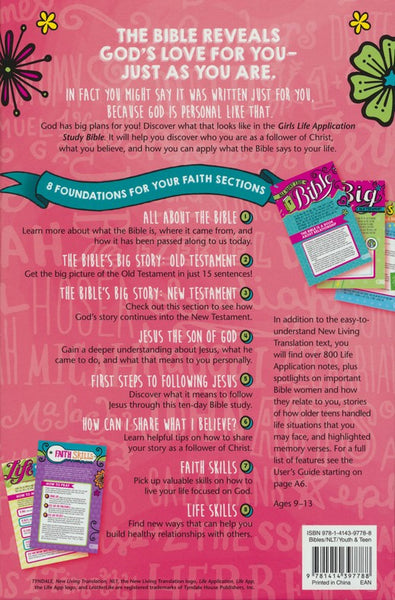 NLT Girls Life Application Study Bible - Green/Purple TuTone | Life Application Notes, Fun Sections, Tween Discipleship