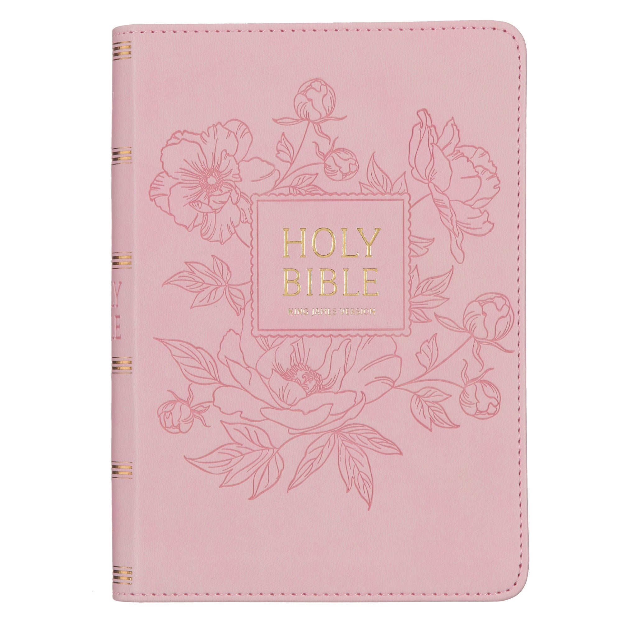 KJV Large Print Compact Bible-Ballet Pink Faux Leather