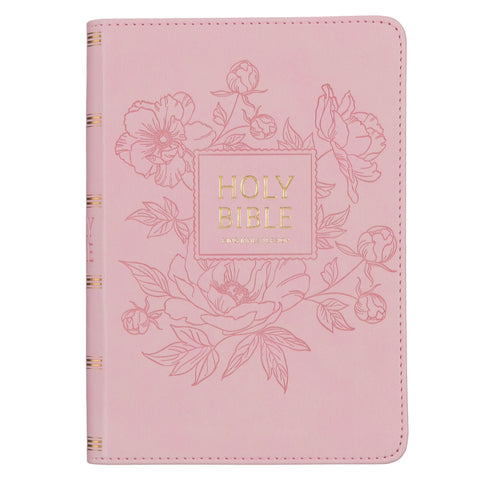 KJV Large Print Compact Bible-Ballet Pink Faux Leather