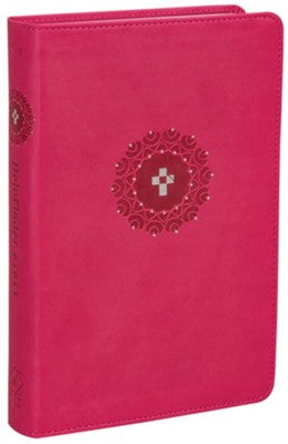 NLT Helpfinder Bible-Pink LeatherLike