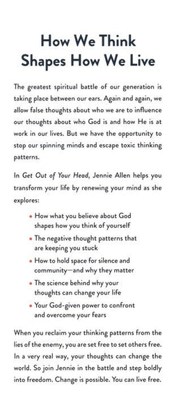 Get Out of Your Head: Stopping the Spiral of Toxic Thoughts by Jennie Allen - Transform Your Mind and Life (Hardcover Edition)