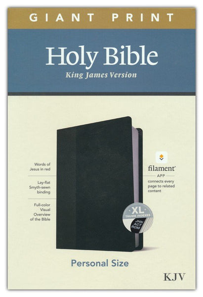 KJV Personal Size Giant Print Bible/Filament Enabled-Black/Onyx LeatherLike Indexed