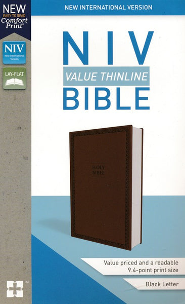 NIV Value Thinline Bible (Comfort Print)-Chocolate Leathersoft