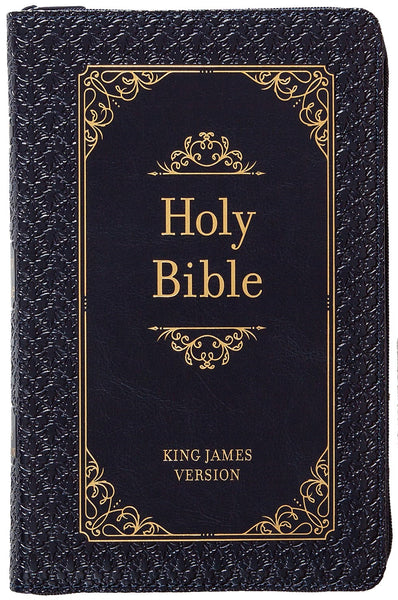 KJV Holy Bible/Zipper Edition-Midnight Blue Faux Leather