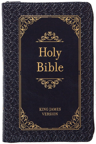 KJV Holy Bible/Zipper Edition-Midnight Blue Faux Leather