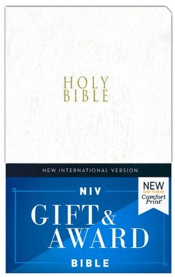 NIV Gift & Award Bible (Comfort Print)-White Leather-Look