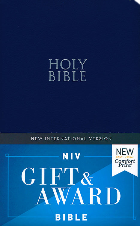 NIV Gift & Award Bible (Comfort Print)-Blue Leather-Look