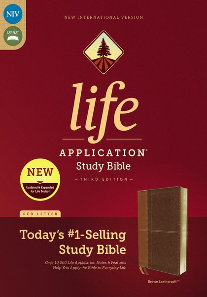 NIV Life Application Study Bible (Third Edition)-Tan/Brown Leathersoft