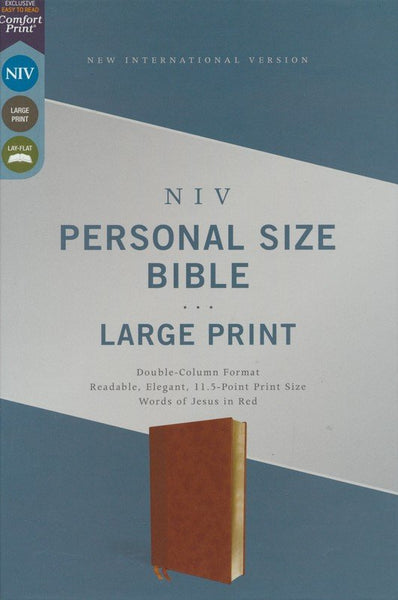 NIV Personal Size Large Print Bible (Comfort Print)-Brown Leathersoft