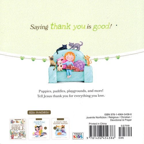 Thanks for Little Things: A Heart-to-Heart Talk with Jesus (A Child's First Bible)