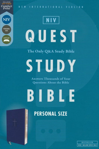 NIV Quest Study Bible/Personal Size (Comfort Print)-Blue Leathersoft