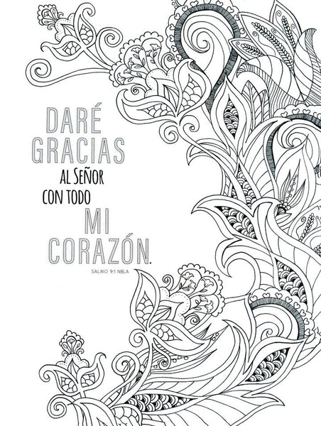 (Spanish Edition) Amazing Grace Coloring Book: Relax, Refresh, Renew with Inspiring Scriptures and Hand-Drawn Illustrations