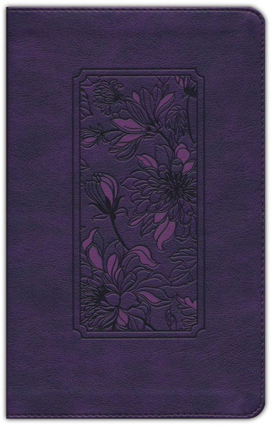 KJV Thinline Reference Bible Filament Enabled Edition-Floral Frame Purple LeatherLike