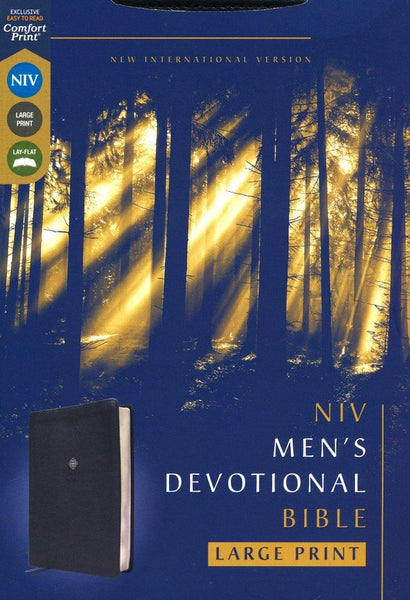 NIV Men's Devotional Bible/Large Print (Comfort Print)-Black Leathersoft