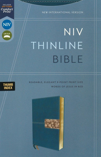 NIV Thinline Bible (Comfort Print)-Teal Leathersoft Indexed