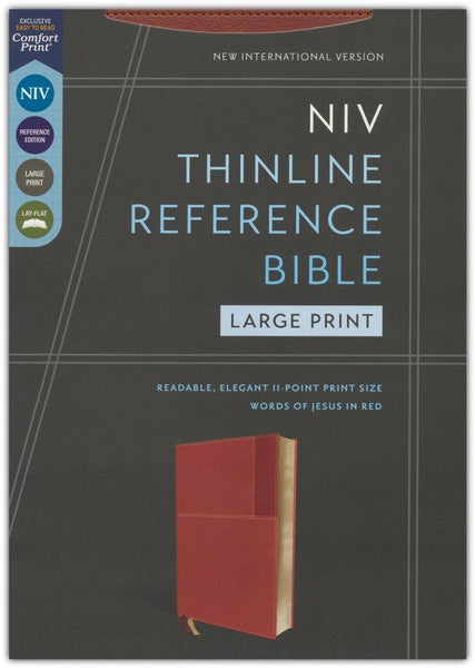 NIV Thinline Reference Bible/Large Print (Comfort Print)-Brown Leathersoft