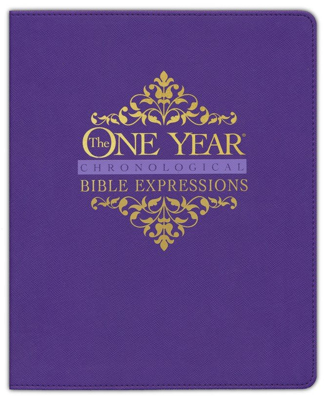 NLT The One Year Chronological Bible Expressions-Imperial Purple LeatherLike