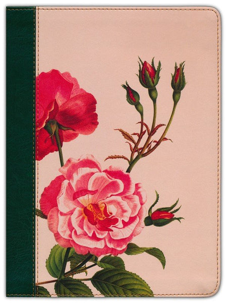 KJV Wide Margin Bible Filament Enabled-Pink Rose Garden LeatherLike