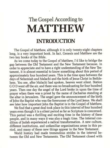 Matthew: Chapters 1-13 (Thru The Bible Commentary)