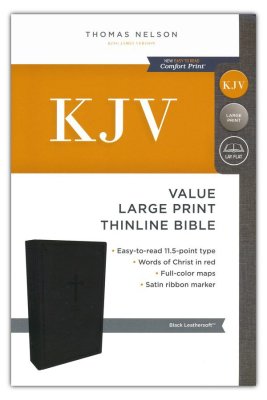 KJV Value Thinline Bible/Large Print (Comfort Print)-Black Leathersoft