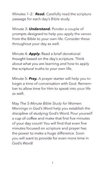 The 5-Minute Bible Study for Women: Mornings in God's Word