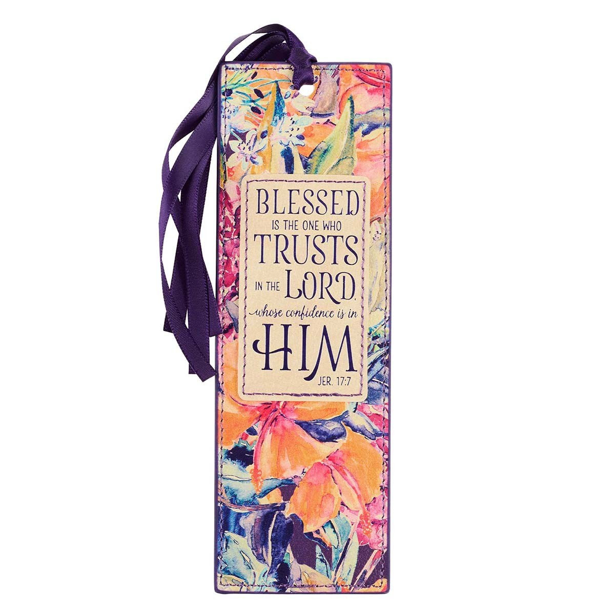 Bookmark-Faux Leather-Blessed Is The One Jeremiah 17:7