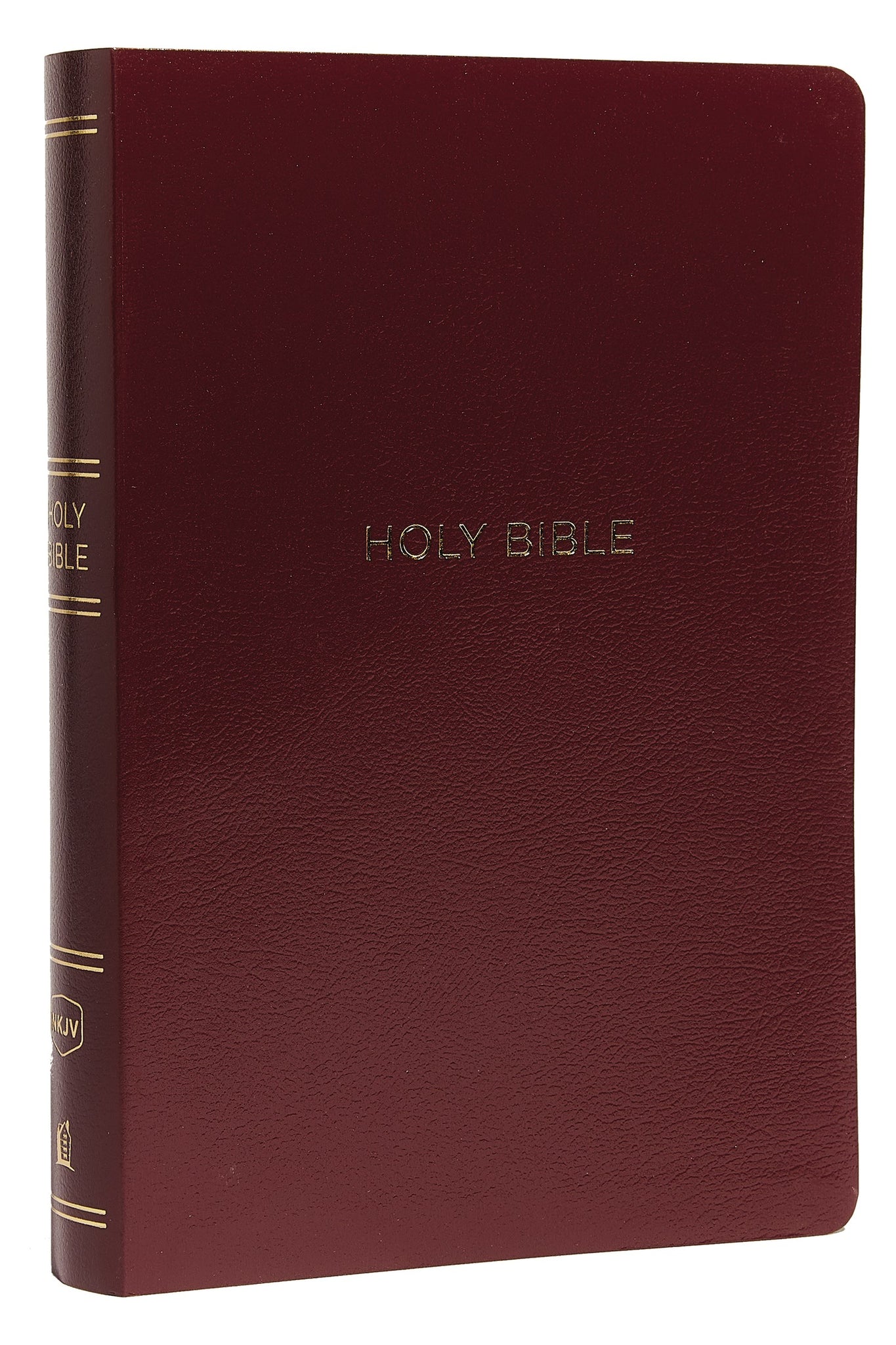 NKJV Giant Print Center-Column Reference Bible (Comfort Print) - Burgundy Leather-Look