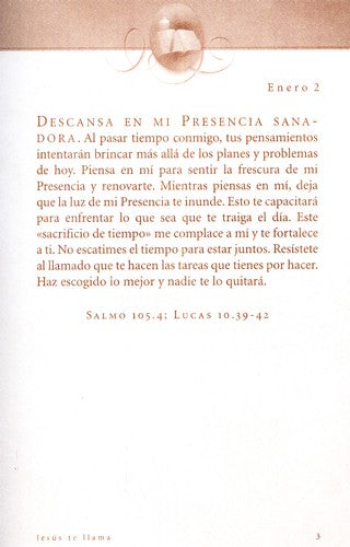 (Spanish Edition) Jesus Calling (Jesus Te Llama), Padded Hardcover, with Scripture References: Enjoying Peace in His Presence (A 365-Day Devotional)