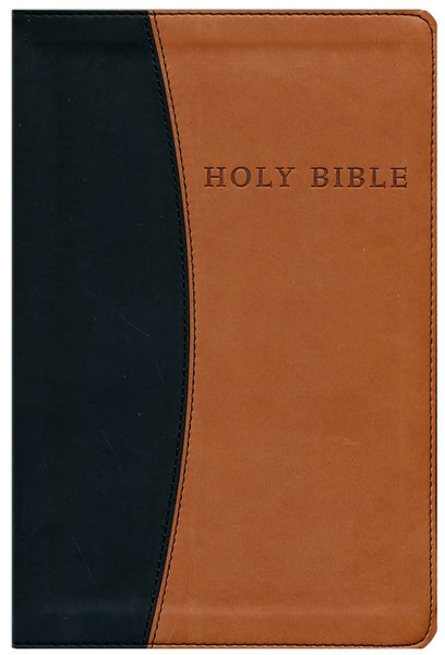 KJV Personal Size Giant Print Reference Bible-Black/Tan Flexisoft