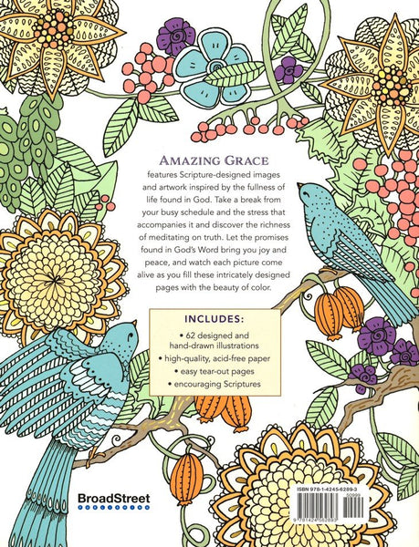 Amazing Grace Coloring Book: Inspiring Scriptures and Illustrations for Relaxation and Reflection (Majestic Expressions)