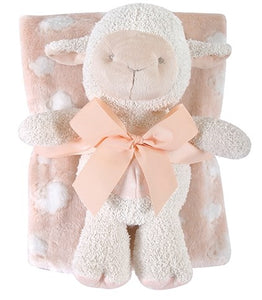 Lamb Blanket & Toy Set-Pink (2 Pieces)