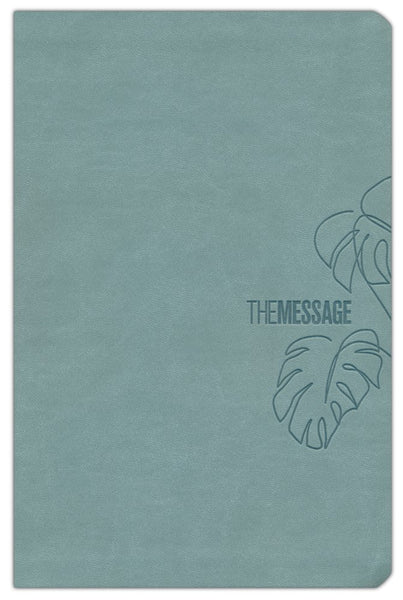 The Message Deluxe Gift Bible/Large Print-Teal Leather-Look