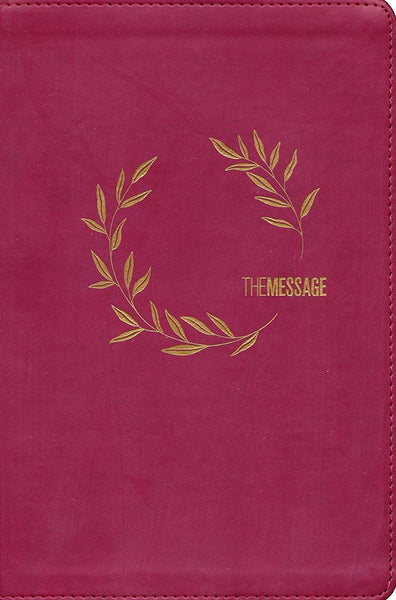 The Message Deluxe Gift Bible: The Bible in Contemporary Language (Large Print, Cranberry Laurels Leather-Look Edition)