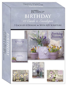 Card-Boxed-Shared Blessings-Birthday Floral Celebration (Box Of 12)