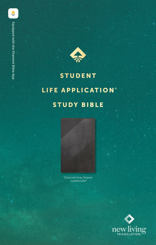 NLT Student Life Application Study Bible Filament Enabled Edition-Charcoal Gray Striped LeatherLike