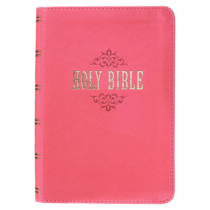 KJV Large Print Compact Bible-Pink Faux Leather