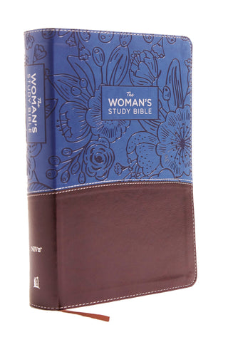 NIV Woman's Study Bible (Full-Color)-Blue/Brown Leathersoft