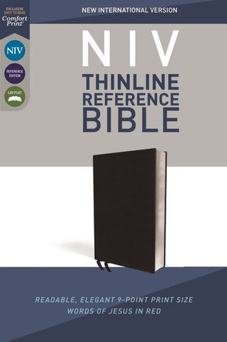 NIV Thinline Reference Bible (Comfort Print)-Black Bonded Leather