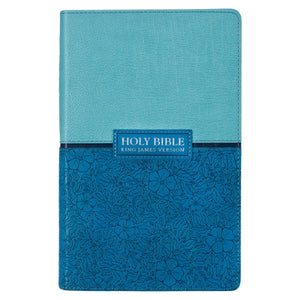 KJV Giant Print Bible-Blue/Teal Faux Leather