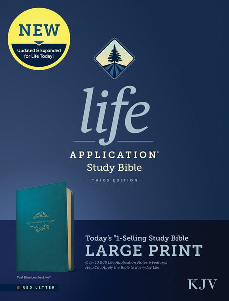 KJV Life Application Study Bible/Large Print (Third Edition)-Teal Blue LeatherLike