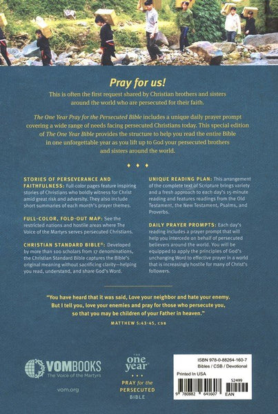 The One Year Pray for the Persecuted Bible CSB Edition