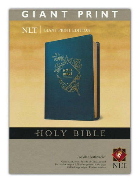 NLT Giant Print Bible-Teal LeatherLike