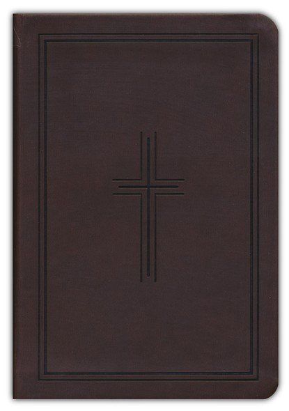 NLT Premium Value Compact Bible Filament Enabled-Dark Brown Framed Cross LeatherLike