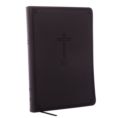 NKJV Thinline Bible/Large Print (Comfort Print)-Charcoal Leathersoft