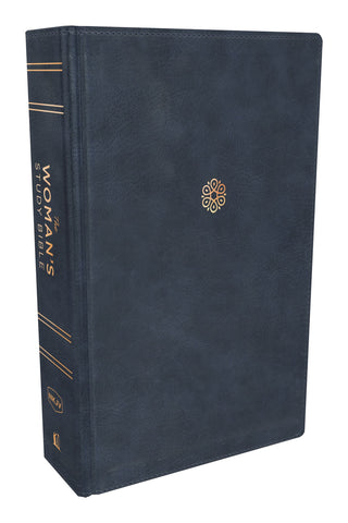 NKJV Woman's Study Bible (Full Color)-Navy Blue Leathersoft