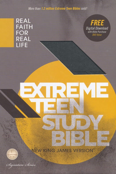 NKJV Extreme Teen Study Bible-Charcoal LeatherSoft